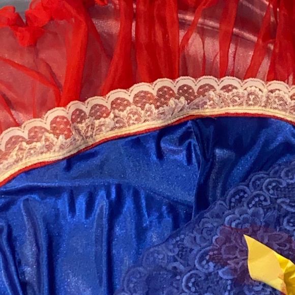 Vtg Silky Snow White Sissy Ruffled LACE SWEEP NIGHTGOWN OSFM - Picture 9 of 16